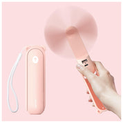 Portable Handheld Fan with 4500mAh Powerbank – Pink