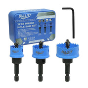 BULLITT 3PCS M42 HSS Bi-Metal Hole Saw Set, 20,25,32MM Hex Shank Impact Hole Cutter Set Perfect for Drilling Thin Metal,Stainless Steel,Mild Steel and Aluminium