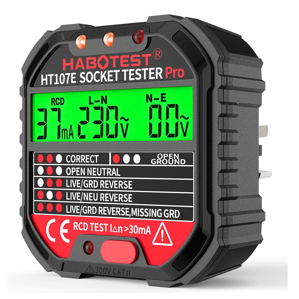 Socket Tester RCD Plug Outlet Tester LCD 90-250V