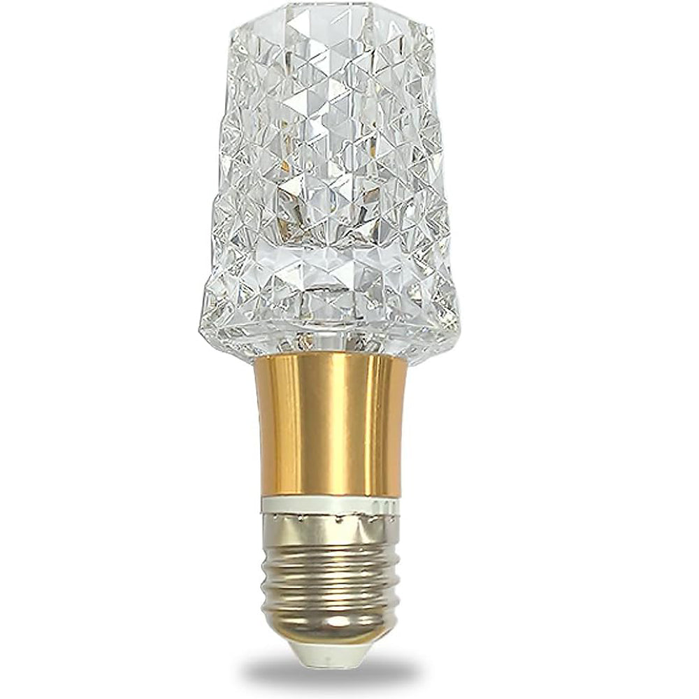 Acrylic Crystal Bulb 5W Edison Screw Light 85-265V, 3000K Warm Light, E27 Base Professional Decorative lamp (1 Count E27-B014) [Energy Class F]