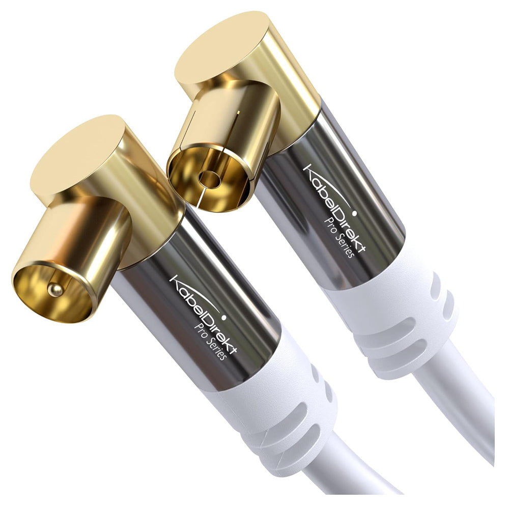 4K TV Aerial Coaxial Cable 90° Angled 5m