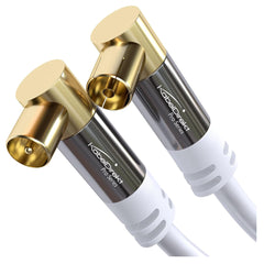 4K TV Aerial Coaxial Cable 90° Angled 5m