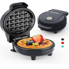 Mini Waffle Maker 4 Inch – Compact Breakfast Waffle Iron, Nonstick Snack, Chaffle & Hash Browns, 550W Grey