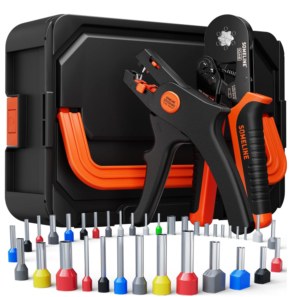 Hexagonal Crimping Pliers Set 0.25-10mm² with Stripper