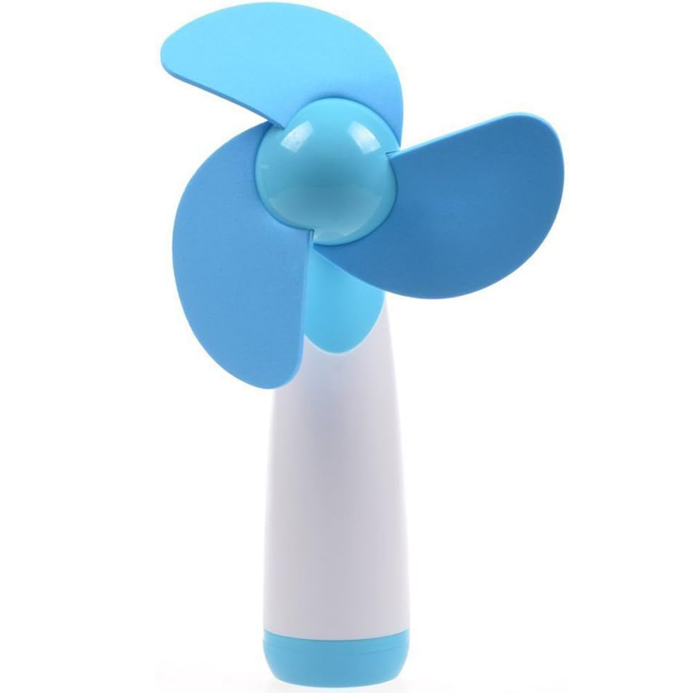 Portable Mini Fan AA Battery Powered Super Mute Cooling Fan for Home, Office and Travel - Blue
