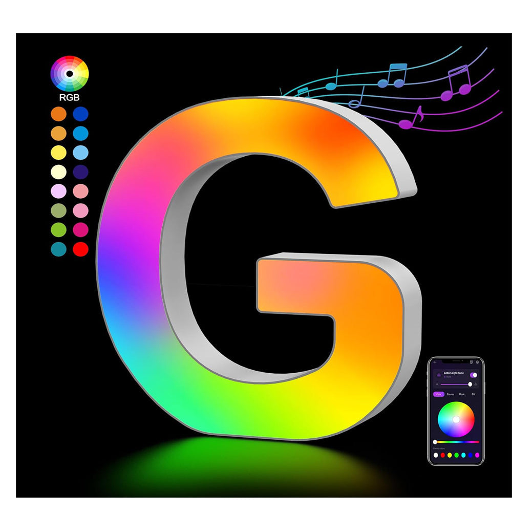 RGB LED Letter Light G USB Color Changing