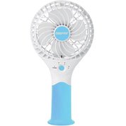 GEEPAS Rechargeable Fan | Mini Portable USB Handheld Fan for Home Office Travel Outdoor Personal Use | 3 Speed Settings 8Hr Run Time | Ultra Quiet Lightweight Air Circulator | 2 Year Warranty Blue