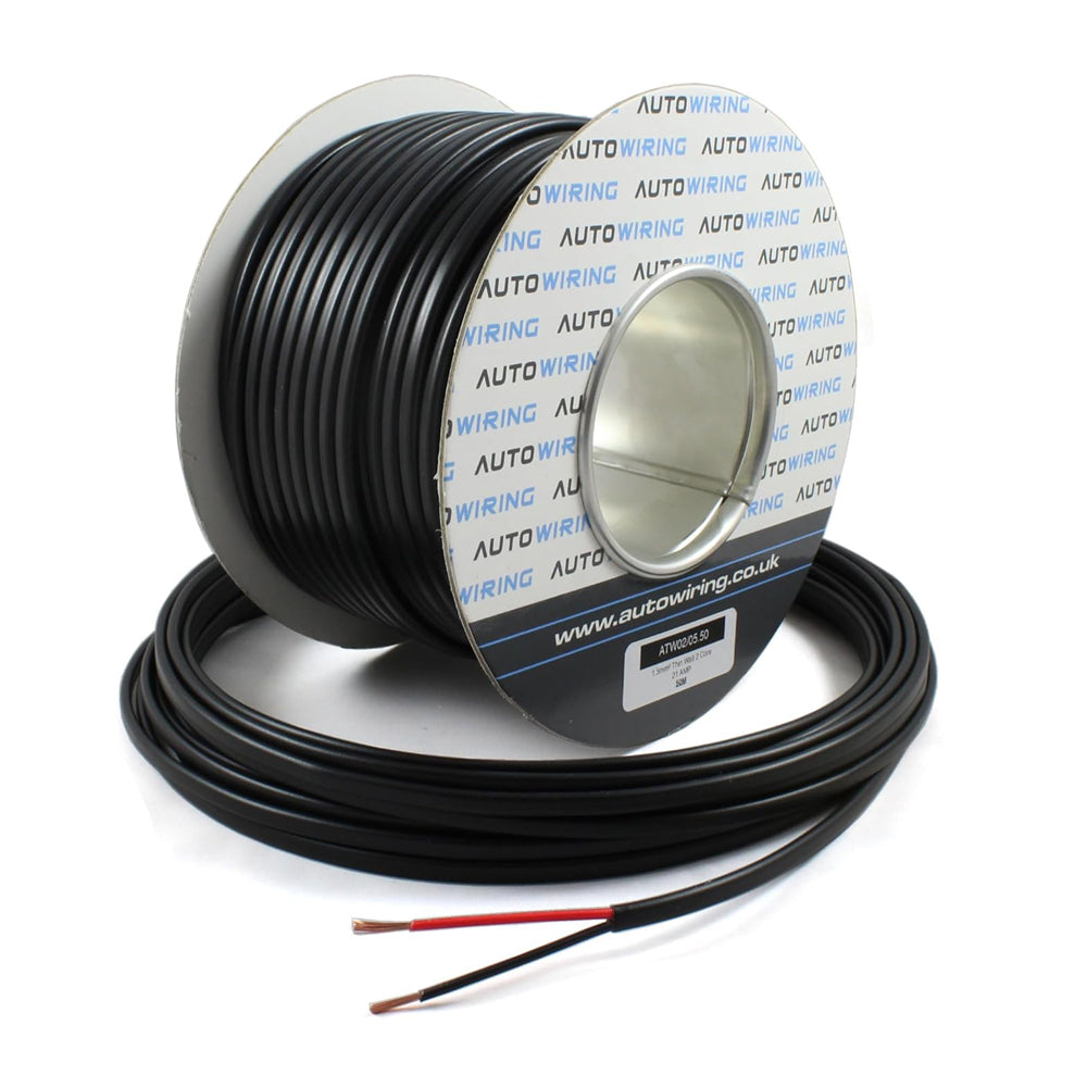 Automotive Flat Twin 2 Core Cable 1.5mm² 21A 50m