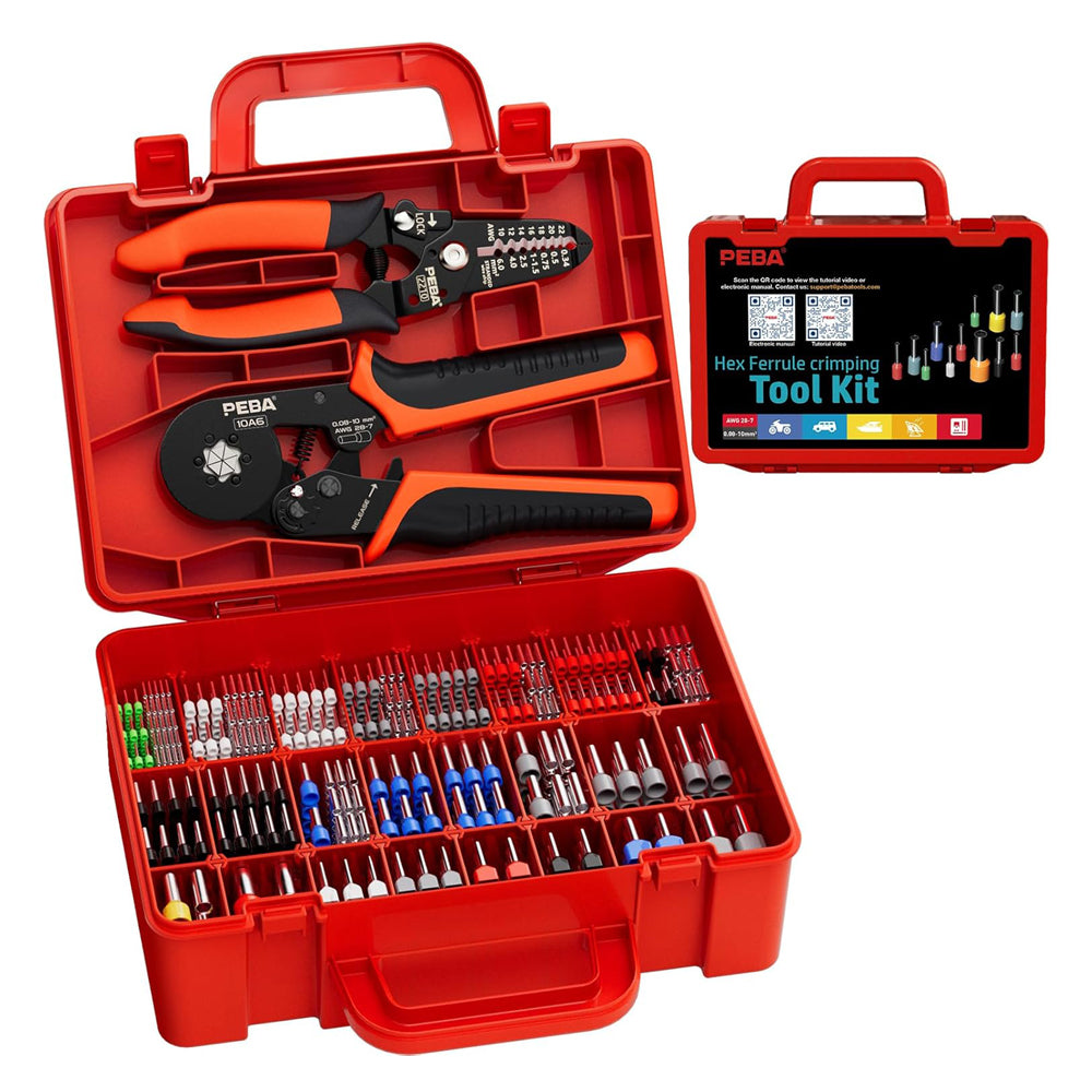 Ferrule Crimping Tool Kit 33 Sizes Hex Ratchet