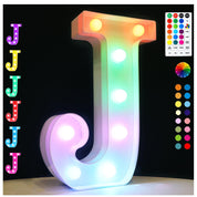Light Up LED Marquee Letter J – 18 Colors with Remote
