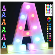LED Marquee Letter Light – Colorful A, 18 Colors with Remote