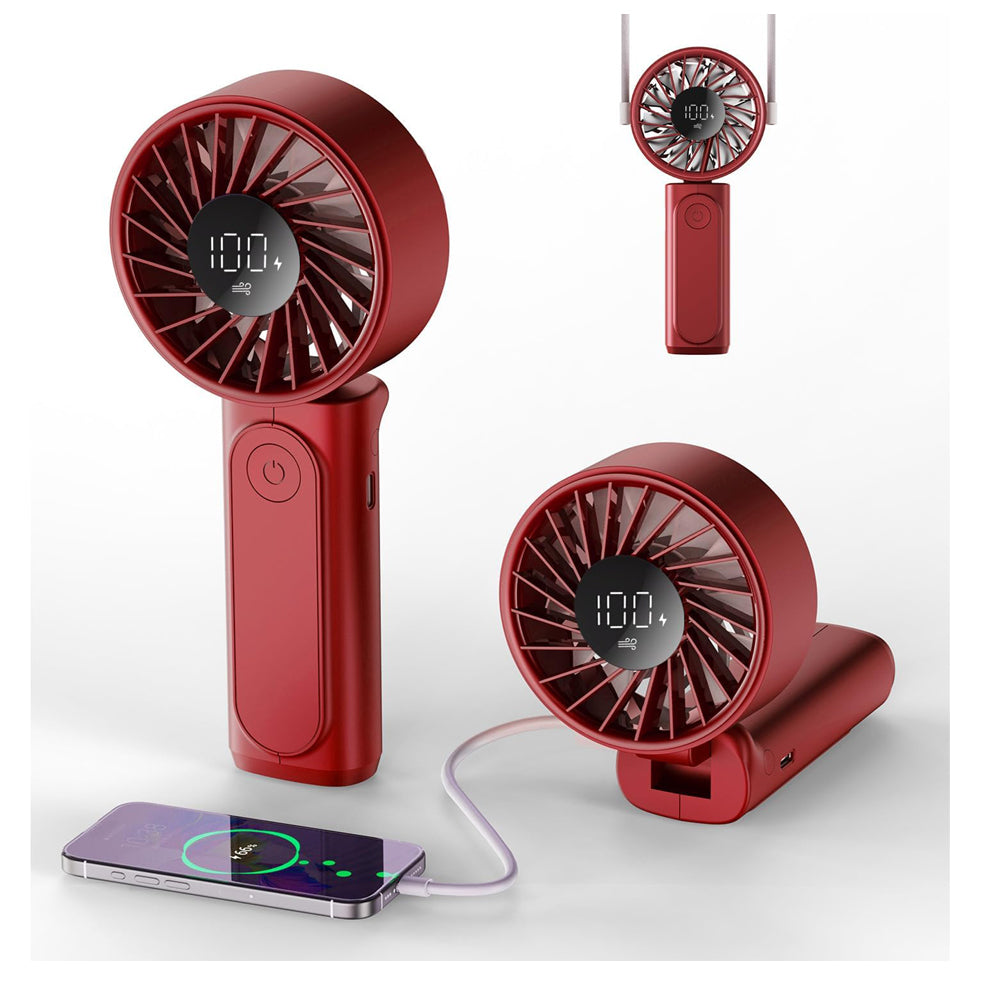 Portable Handheld Fan 4000mAh 6-Speed Foldable Mini Fan