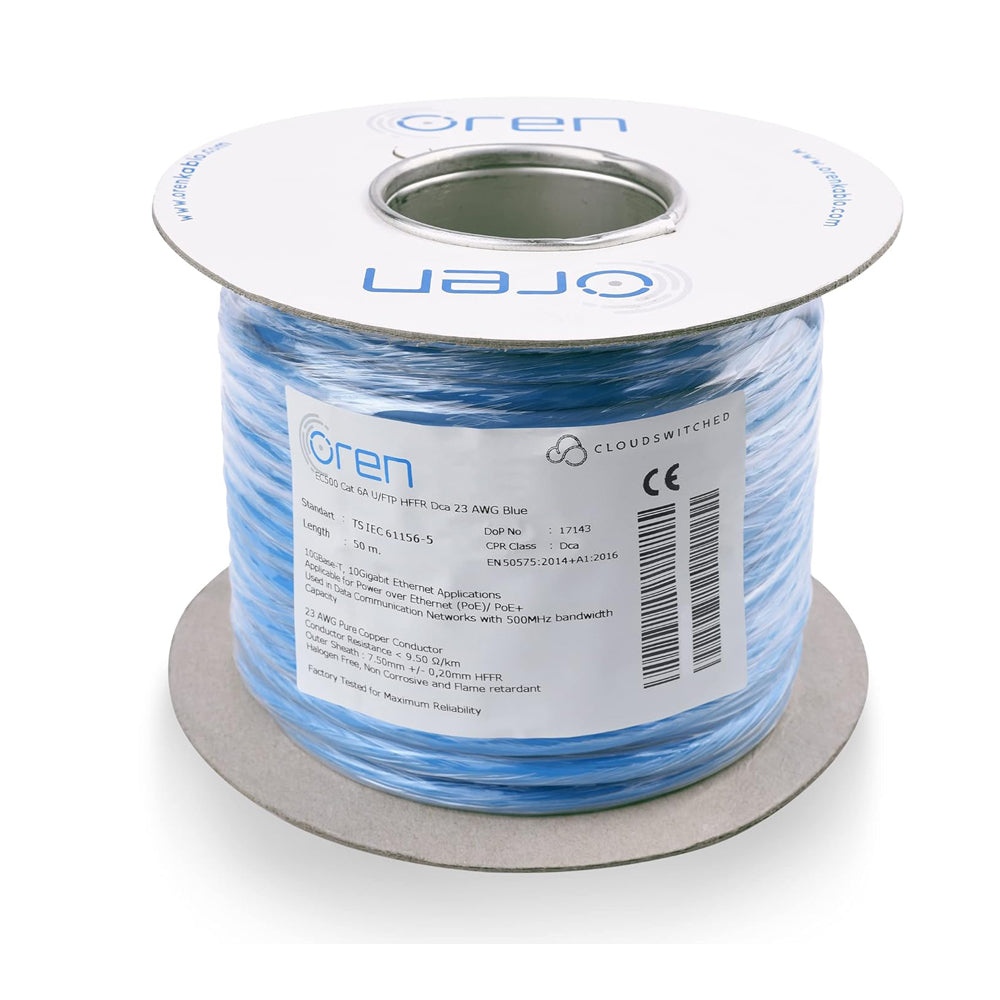 CAT6A Ethernet Cable 50m 23 AWG Pure Copper