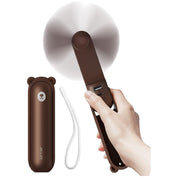 Portable Handheld Fan with 4500mAh Powerbank - Brown