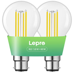 B22 Bayonet LED Filament Bulb 3.8W 2700K Warm White