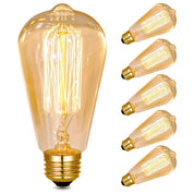 E27 Vintage Light Bulbs Squirrel Cage Filament 60W (6 Pack)