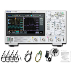 RIGOL DHO804 Portable Digital Oscilloscope, 70MHz Bandwidth, 4 Analogue Channels, 12bit Vertical Resolution, Low Noise Floor, Mobile Power Supply Supportable