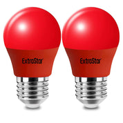 E27 LED Red Bulb 4W G45 Non-Dimmable, Pack of 2