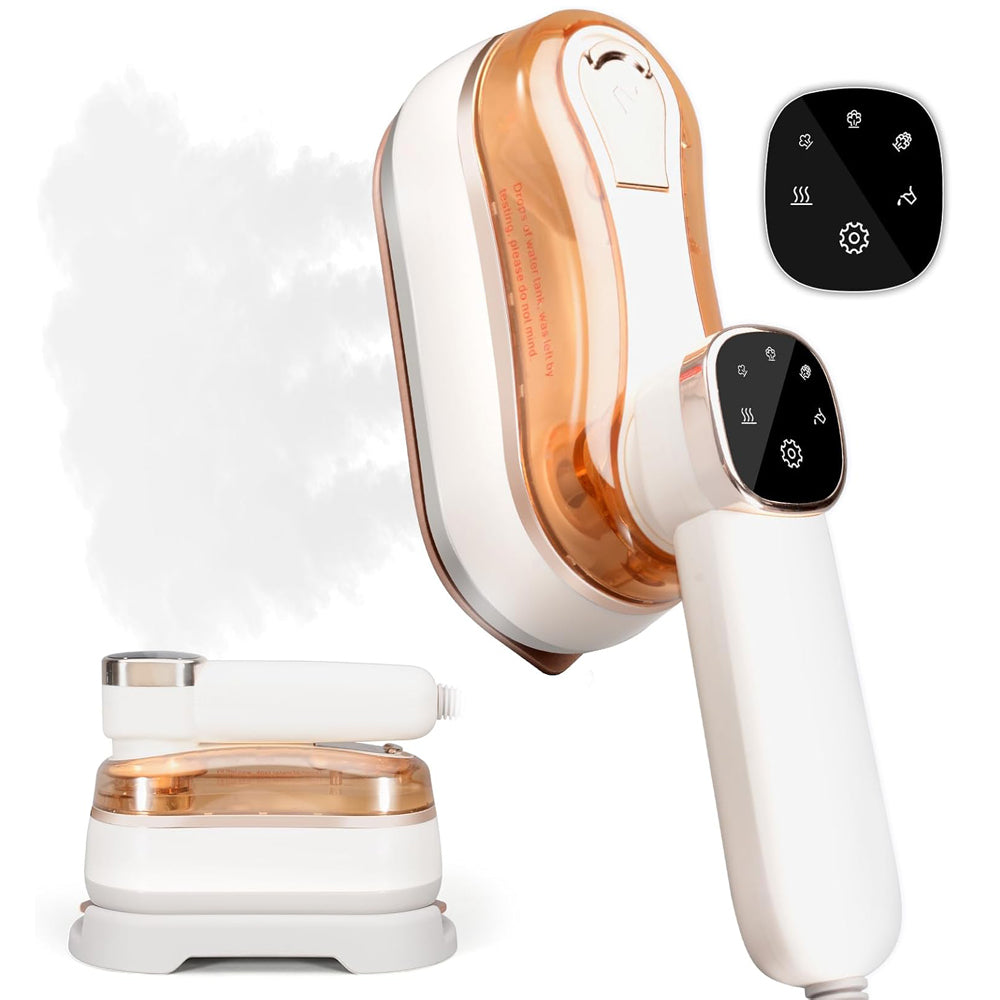Travel Iron Portable Handheld Clothes Steamer for Wrinkle-Free Clothes On the Go - Steam Generator Iron Ideal Travel Essentials for Travel & Home Use (White)