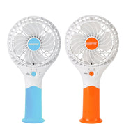GEEPAS Rechargeable Fan - Pack of 2 | Mini Portable USB Handheld Fan for Home Office Travel Outdoor Personal Use | 3 Speed Settings 8Hr Run Time | Ultra Quiet Air Circulator | Orange & Blue