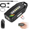 flintronic Small Torch, USB C Rechargeable Mini EDC Torch, COB Work Light with Buckle Clip and Magnetic Base, Super Bright Flashlight for Outdoors Camping, Hiking, Emergency, Workshop, Repair [Energy Class A+++]