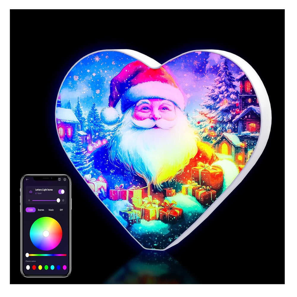 USB Powered LED Santa Claus Light Up Letter – Color Changing