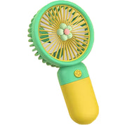 Handheld Fan – Hand Held Fan Rechargeable – Mini Portable Fans Handheld USB Rechargeable Fans with 3 Speeds – Battery Operated Mini Desk Cooler – Hand Held Travel Cooler (Yellow/Green)