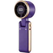 Portable Handheld Turbo Fan - 5 Gear High Speed 4000mAh Rechargeable Mini Personal Hand Fan Blow Cold Air, Battery Operated Travel Essentials, Beach Vacation, Gifts for Women, Men (Purple)