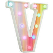 Rainbow LED Letter Light V 16 Color Remote