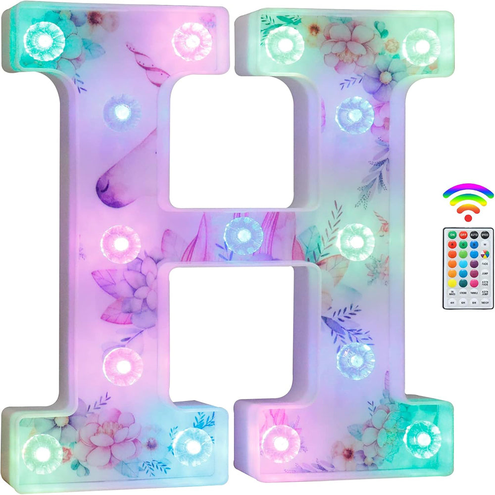 Unicorn LED Letter Light H Colour Changing