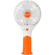 GEEPAS Rechargeable Fan | Mini Portable USB Handheld Fan for Home Office Travel Outdoor Personal Use | 3 Speed Settings 8Hr Run Time | Ultra Quiet Lightweight Air Circulator | 2 Year Warranty Orange