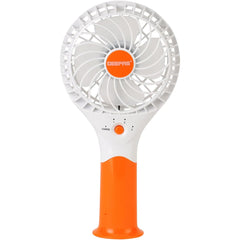 GEEPAS Rechargeable Fan | Mini Portable USB Handheld Fan for Home Office Travel Outdoor Personal Use | 3 Speed Settings 8Hr Run Time | Ultra Quiet Lightweight Air Circulator | 2 Year Warranty Orange