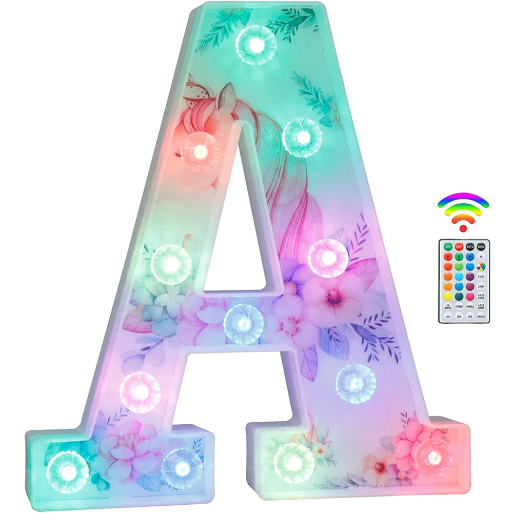 Unicorn LED Letter Light A Colour Changing