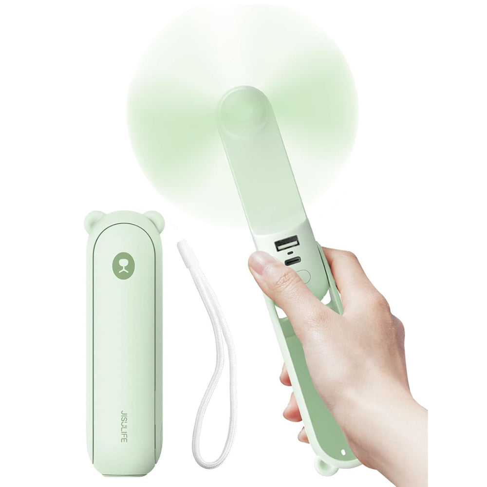 Portable Handheld Fan with 4500mAh Powerbank – Green