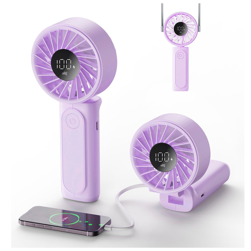 Portable Handheld Fan 4000mAh 6 Speed Foldable