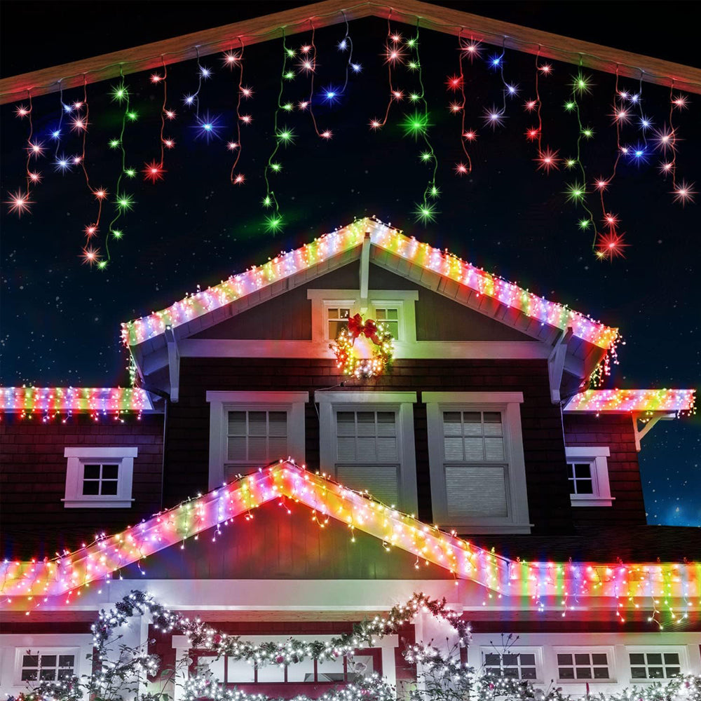 220 LED Multicolour Icicle Christmas Lights | 7.5m Outdoor & Indoor