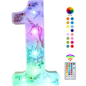 Unicorn LED Number Light 1 18 Color Remote