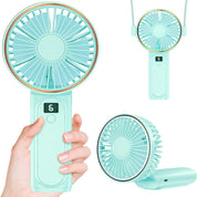 Handheld Fan, Portable Fan with 4000mAh Rechargeable Battery, LED Display Hand Fan with 6 Speeds, Mini Fan 180° Foldable for Home Office Travel Outdoor Bedroom