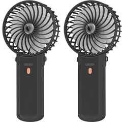 Portable Handheld Fan 2 Pieces, USB Rechargeable Mini Fan, 3 in 1 Folding Table Fan, 4 Speeds and 5.5-16 Hours of Work, for Travel, Office, Home and Outdoor-Black