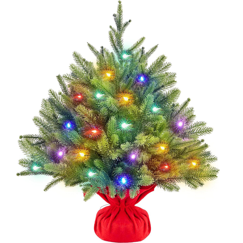 2ft pre-lit artificial mini Christmas tree with LED festive lights