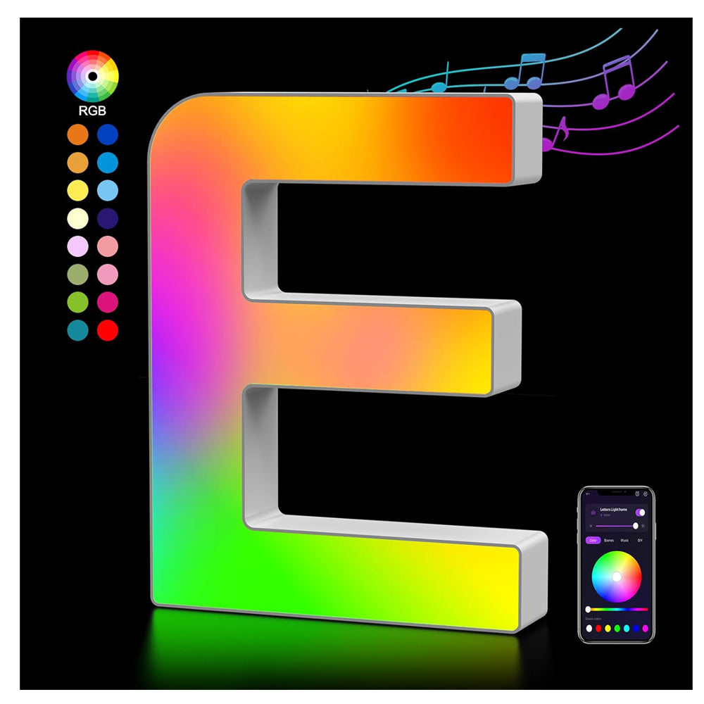 LED Letter Light E USB RGB Color Changing