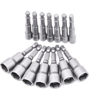 14 Pcs Magnetic Hexagon Socket, 6-19mm Hex Shank Magnetic Nut Setter Driver, Hex Drill Bits,1/4 Inch Magnetic Drill Bit Set, Used to Electric Screwdriver Handle Tools