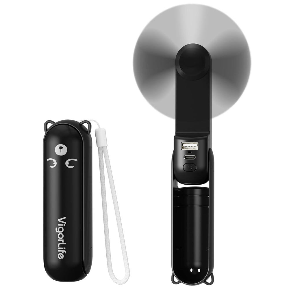 3 in 1 Foldable Handheld Mini Fan with Power Bank