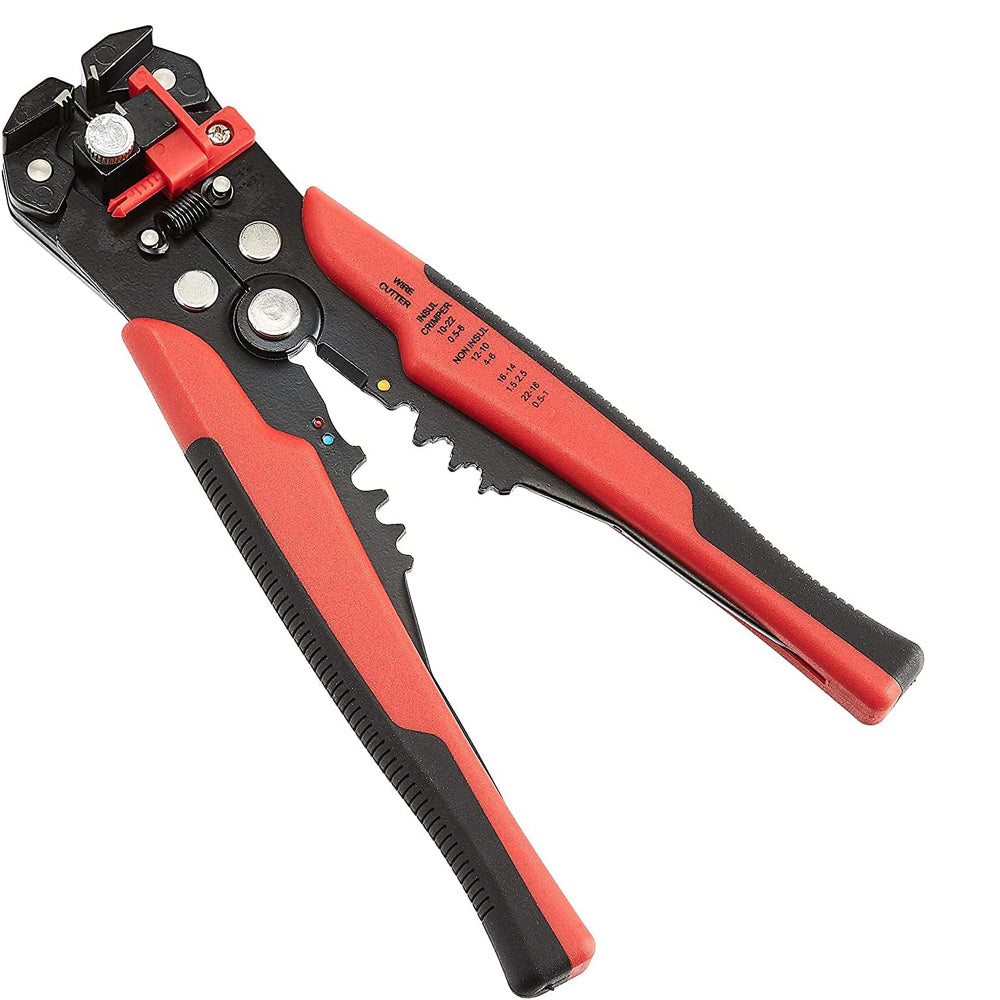 Amazon Basics Self-Adjusting Wire Stripper, Black/red