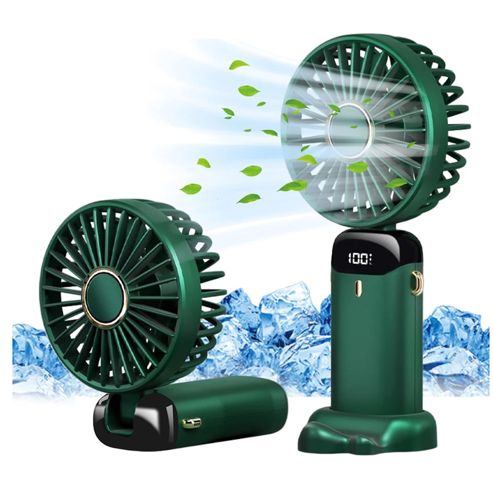 Foldable USB Handheld Fan 5 Speeds LED Display