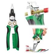 8 in 1 Wire Stripper with Voltage Tester, Multi-Function Electric Wire Stripping Tool, Heavy Duty 12-250V AC/DC Tester for Hot/Neutral Wires, Electrician Repair Tool