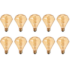 Decorative Diamond LED Edison Bulb 2700K 4W – 10 Pack