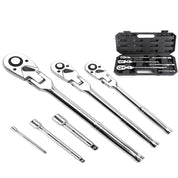 Flex Head Ratchet Wrench Set 6PCS with Extension Bars