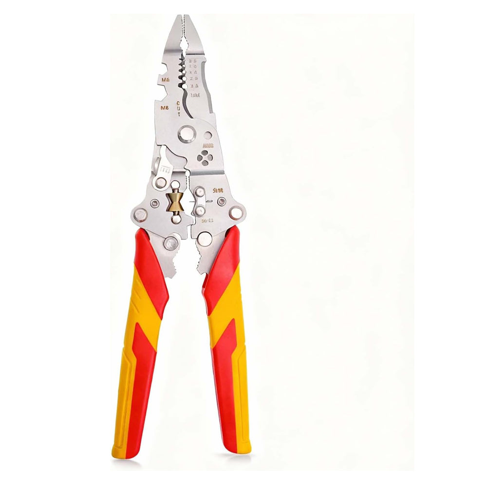 9 in 1 Multifunctional Wire Stripper Tool - Professional Electrician Pliers Set for Electrical Installation | Cable Stripping, Cutting, Crimping | Compatible with AWG 10-24 Wires