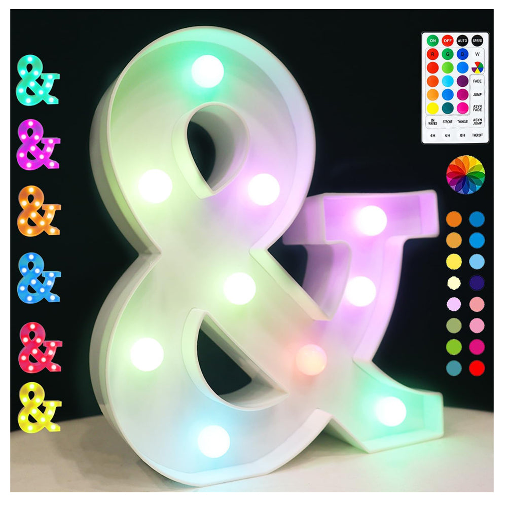 Colorful LED Marquee Letter Lights with Remote Timer